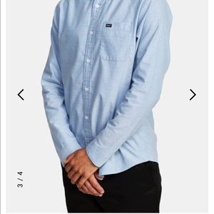 RVCA MEN'S LONG SLEEVE SHIRT CLASSIC OXFORD SLIM FIT